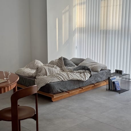 予約販売11月中旬～11月下旬頃発送予定　beddingsets-03208　white/brown stripe×gray sheets あたたか ファイバー厚手 起毛 ストライプ 布団カバーセット