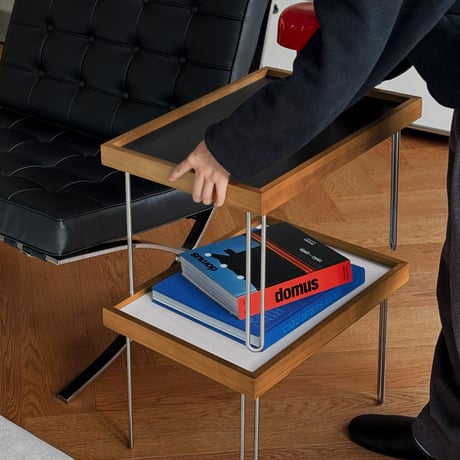 table-03218　天然木 カラー天板 ミニコーヒーテーブル 52×36cm