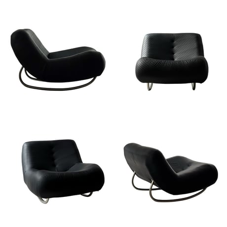 予約販売8月下旬～9月上旬頃発送予定　chair-03115　Rocking Leather Sofa ラウンジチェア 1人掛けソファ