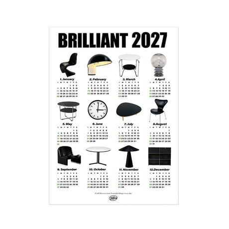 予約販売12月上旬頃発送予　poster-03147　BRILLIANT 2027 カレンダー 70×50cm