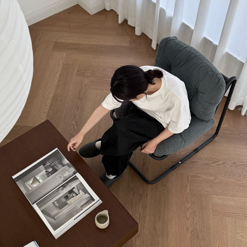 chair-03096 新色追加 コーデュロイ カンティレバーラウンジチェア 1人