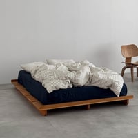 予約販売11月中旬～11月下旬頃発送予定　beddingsets-03193　white×dark navy ピンストライプ 布団カバーセット