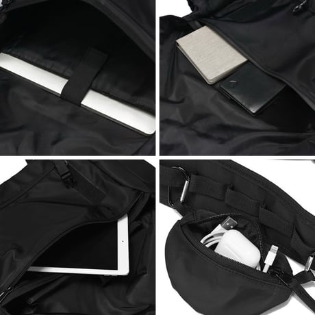 予約販売9月中旬～9月下旬頃発送予定　bag-03124　撥水 ポーチ付き メッセンジャーバッグ ブラック 左右両肩対応