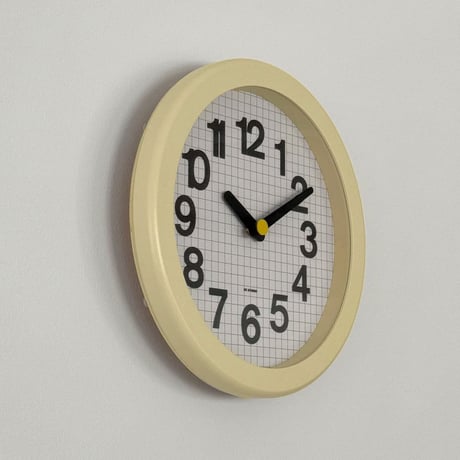 clock-03099　グリッドパターン ラウンド ウォールクロック 掛け時計 静音