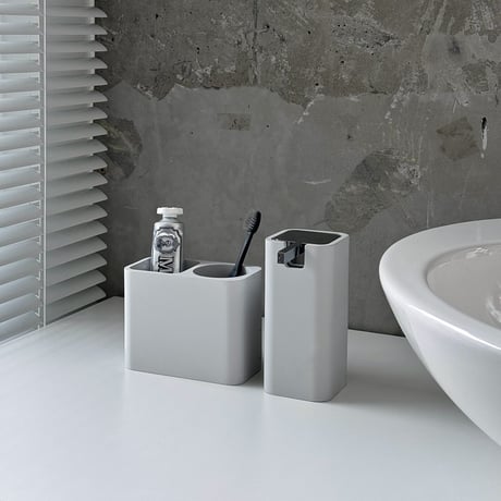 予約販売11月下旬～12月上旬頃発送予定　toiletries-03008　Minimal Square セラミック バスルームアクセサリー 2点セット