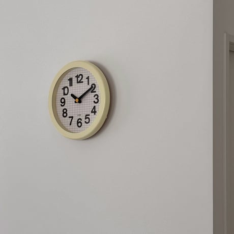 clock-03099　グリッドパターン ラウンド ウォールクロック 掛け時計 静音
