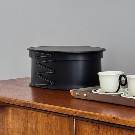 box-03080　リサイクルレザー SHAKER BOX オーバル シェーカーボックス