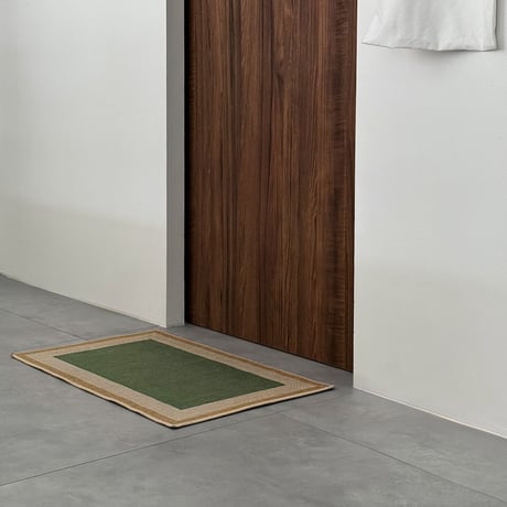 予約販売9月中旬～9月下旬頃発送予定　rug-03110　バイカラー ラインフレーム ラグ 50×80cm