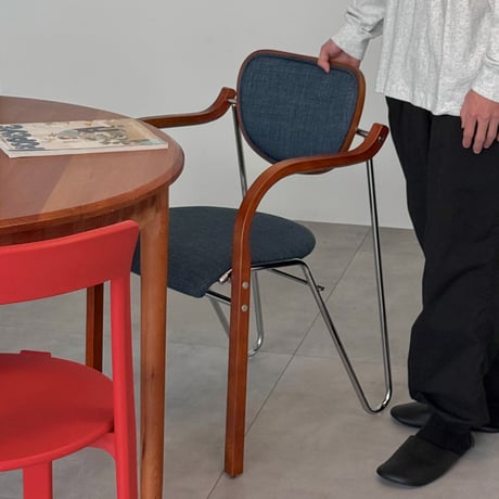 予約販売10月上旬～10月中旬頃発送予定　chair-03108　Curve Arm Chair ファブリック ダイニングチェア