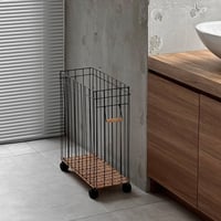 予約販売9月中旬～9月下旬頃発送予定　wagon-03045　スリムデザイン アイアンワイヤー ランドリーワゴン