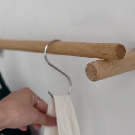 wall-03066　ウッド ハンガーバー 60cm 無垢材