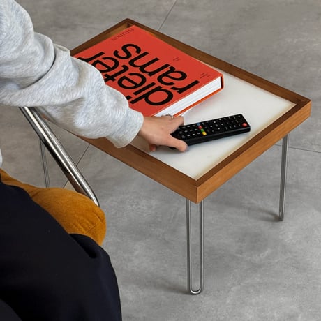 table-03218　天然木 カラー天板 ミニコーヒーテーブル 52×36cm