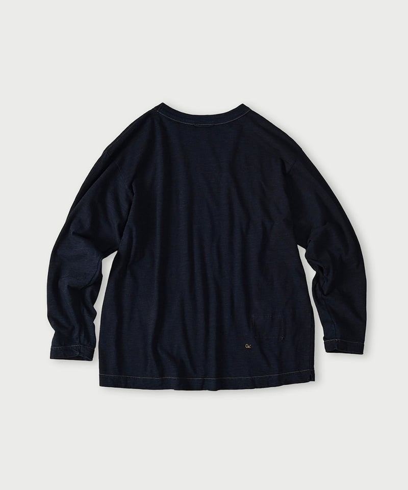 コーヒーベタッチプリントの908海比古Tシャツ (インディゴ) | 45R葉山店