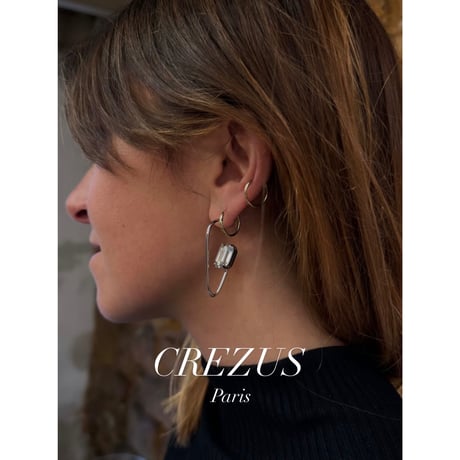 CREZUS Paris | VOLT Pierced Earrings ( Silver )