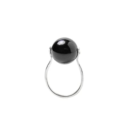 BEATRIZPALACIOS Madrid | Black Ball Silver Ring