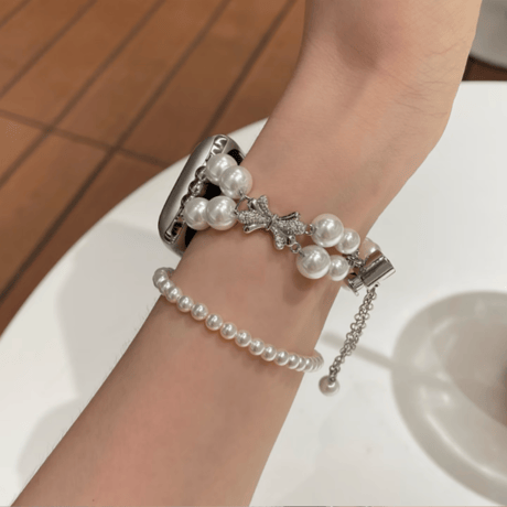 apple watch バンド パール リボン アップル ウォッチ バンド 可愛い レディース M334