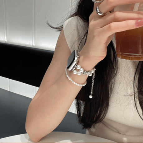 apple watch バンド パール リボン アップル ウォッチ バンド 可愛い レディース M334