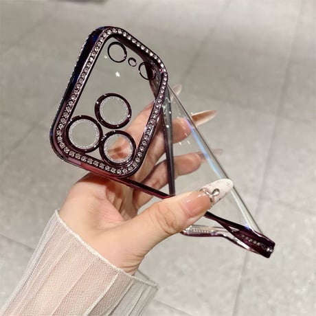iphone18pro max/17pro ケース キラキラ クリア iphone ケース 透明 可愛い【カメラ保護フィルム付き】M064