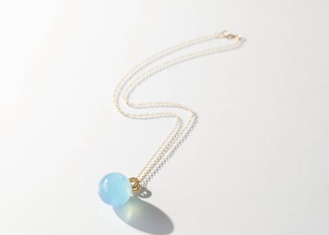 葉月ゆうによる技封入❣️【あらゆる面でますますコミュニケーションが円滑になる】アクアマリン ネックレス（ゴールドチェーン）
