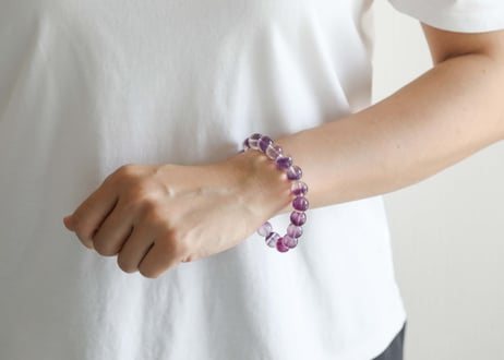 葉月ゆうによる技封入❣️【カルマ体のブロック解放/ハートからの願いを叶える】＆【悟りのシッディ入り】バイカラーフローライト ブレスレット