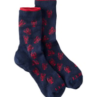 L.L.Bean　エルエルビーン　メイン・モチーフ・ソックス Nautical Navy Lobsters