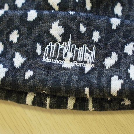 Manhattan Portage・マンハッタンポーテージ Leopard Jacquard Knit Watch ニット帽 ニットワッチ Gray MP351-25A00