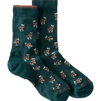 L.L.Bean　エルエルビーン　メイン・モチーフ・ソックス Deepest Green Moose