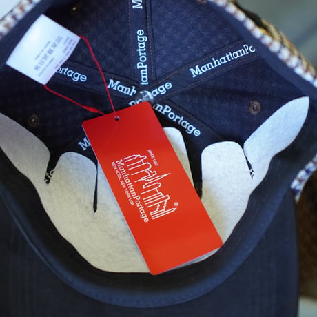 Manhattan Portage・マンハッタンポーテージ NY EMB CHECK CAP Off White MP402-26A00