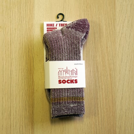 Manhattan Portage・マンハッタンポーテージ CREW OUTDOOR LINE SINKER SOCKS ソックス Gray Beige WINE MU020-25A00