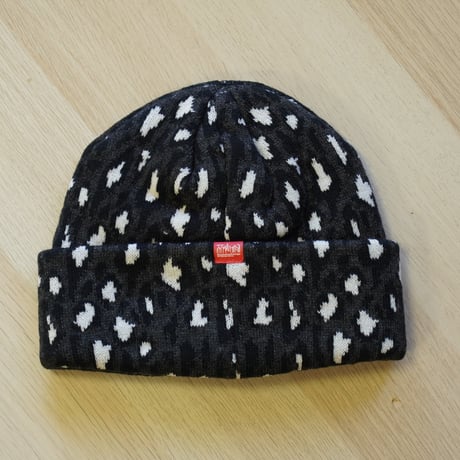 Manhattan Portage・マンハッタンポーテージ Leopard Jacquard Knit Watch ニット帽 ニットワッチ Gray MP351-25A00