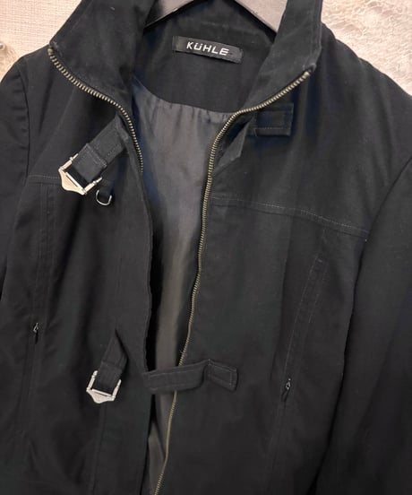 Vintage Buckle Belt Design Zip Up Jacket S