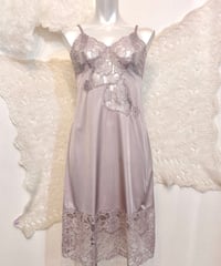 Vintage Greige Lace Design Lingerie Dress M