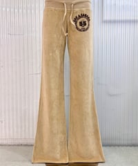 Vintage/Deadstock Beige Velour Flare Pants S