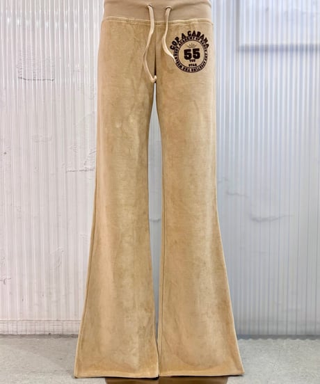 Vintage/Deadstock Beige Velour Flare Pants S