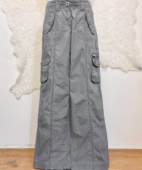 Vintage Gray Cargo Design Flare Pants M