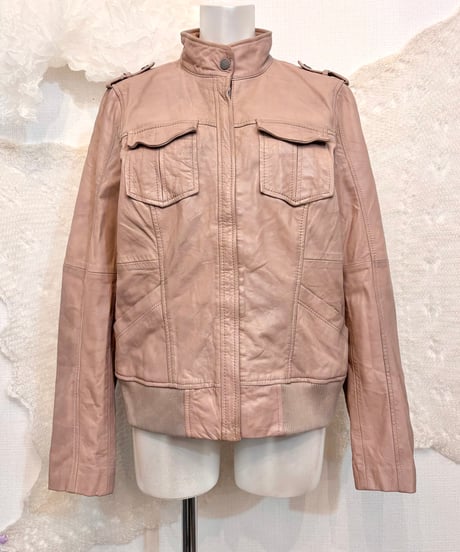 Vintage EDC Pink Greige Leather Blouson M