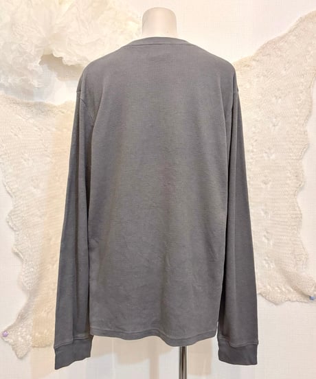 Vintage Gray Cross & Skull Design Thermal Top L