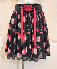 Vintage/Deadstock Strawberry & Cherry & Heart Lace Up Design Skirt M