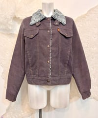 Vintage 70's Levi's Purple Gray Boa Denim Jacket S