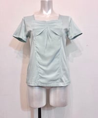 Vintage Mint Gray Chiffon Panel Design Top S