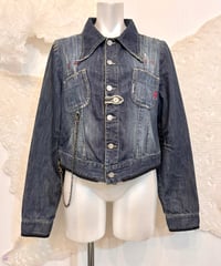 Vintage Chain Design Denim Jacket M