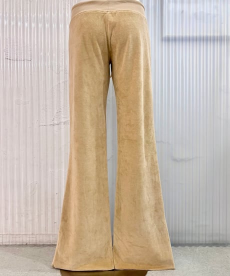 Vintage/Deadstock Beige Velour Flare Pants S