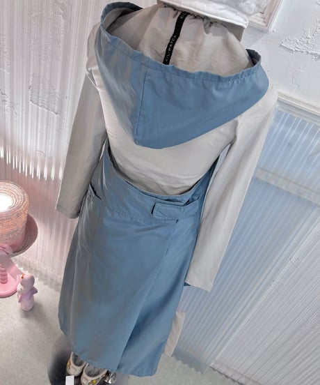 Vintage/Deadstock KILIWATCH Blue Gray Nylon Hoodie Onepiece M