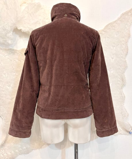 Vintage Brown Velour Puffer Blouson S