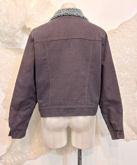Vintage 70's Levi's Purple Gray Boa Denim Jacket S
