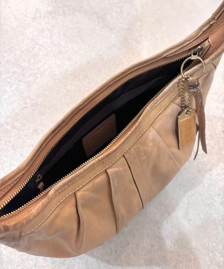 Vintage COACH ERGO HOBO Beige Leather Hand Bag