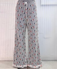 Vintage Tricolor Star Lace Design Flare Pants M