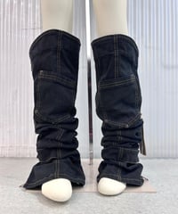 Vintage/Deadstock BRAY STEVE ALAN Black Denim Flare Leg Warmer