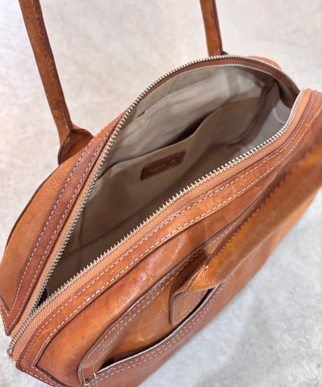 Vintage agnes b. Tanned Leather Hand Bag