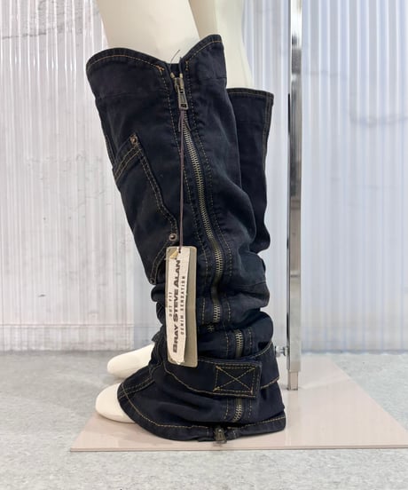 Vintage/Deadstock BRAY STEVE ALAN Black Denim Flare Leg Warmer